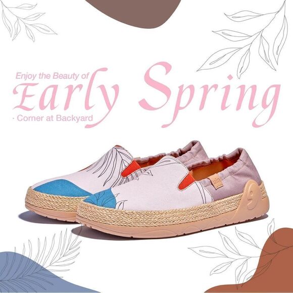 UIN Women's Espadrilles Canvas Walking Casual Shoes(Corner at Backyard Marbella) - Picture 1 of 9